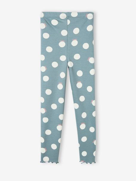 Legging imprimé en maille côtelée fille rose pâle+vert de gris 7 - vertbaudet enfant 