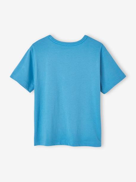 T-shirt maxi motif détails encre gonflante garçon bleu azur+vert 2 - vertbaudet enfant 