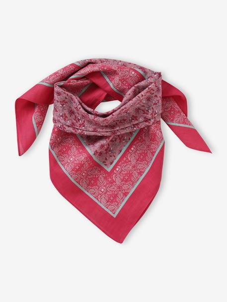 Petit Foulard Bandana Coton Rose – Vintage – Cadeau Femme FO642