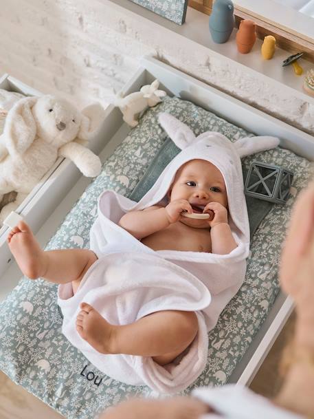 Matelas à langer et 2 tapis de change DANS LES BOIS vert sauge+vieux rose 3 - vertbaudet enfant 