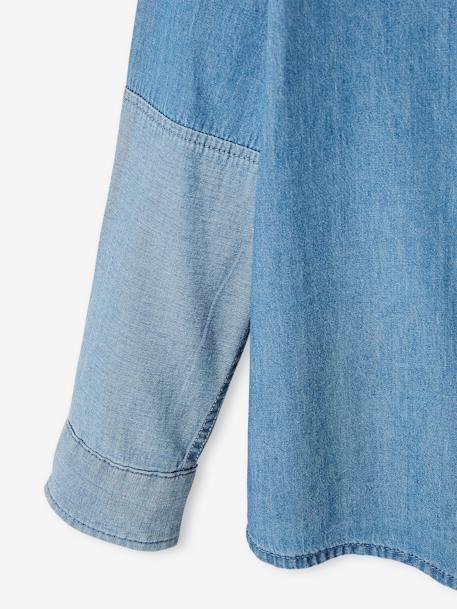Chemise en jean garçon avec empiècements contrastés stone 6 - vertbaudet enfant 