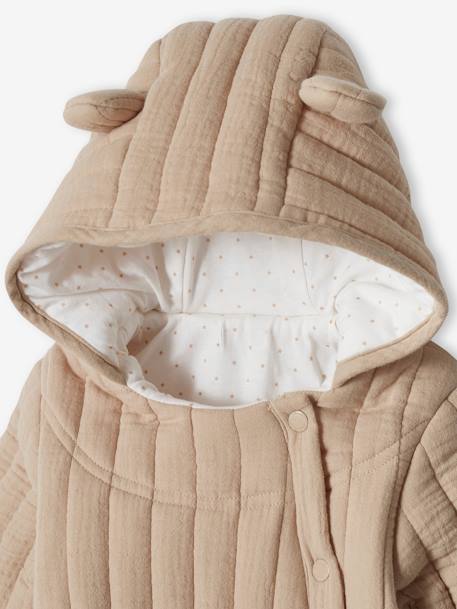 Combipilote en gaze de coton bébé ouverture décalée beige 6 - vertbaudet enfant 