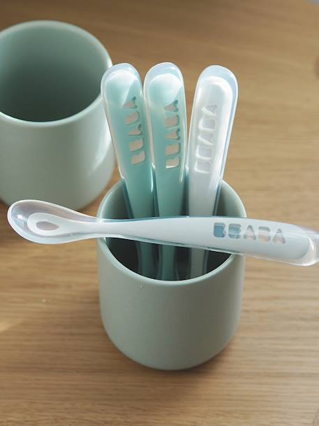 Lot de 4 cuillères 1er âge Soft sans BPA bleu/gris/ocre+blue/ eucalyptus/ pink/ mist+vert sauge 8 - vertbaudet enfant 