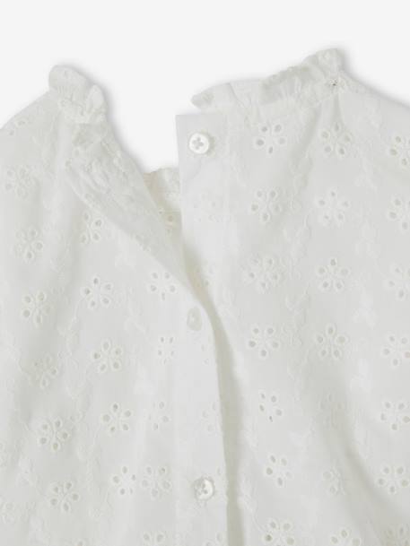 Blouse bébé broderie anglaise à volants blanc+bleu ciel+rose bonbon 6 - vertbaudet enfant 