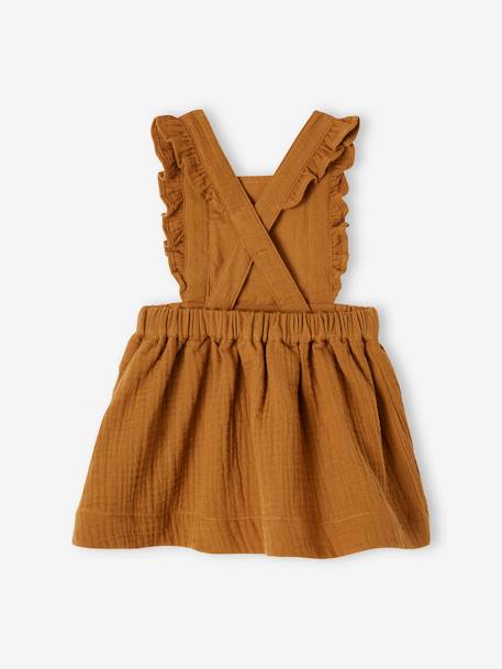 Robe-salopette en gaze de coton bébé caramel+lilas+vert céladon+vieux rose 2 - vertbaudet enfant 