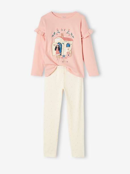 Lot pyjama + pyjashort bohème fille vieux rose 3 - vertbaudet enfant 