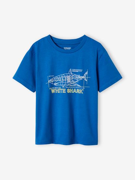 T-shirt garçon motif effet 3-D bleu électrique+écru 1 - vertbaudet enfant 