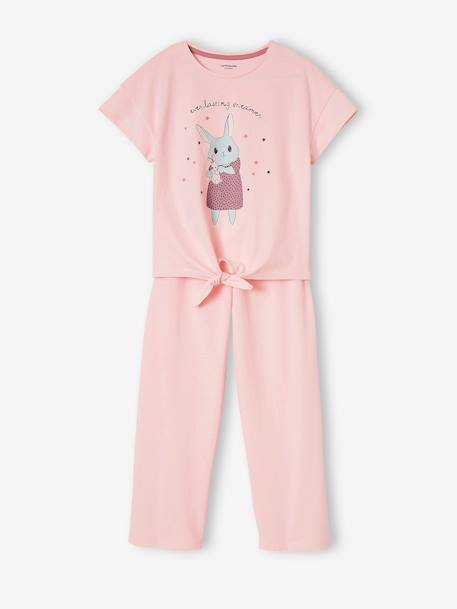 Pyjama large fille lapin rose pâle 1 - vertbaudet enfant 