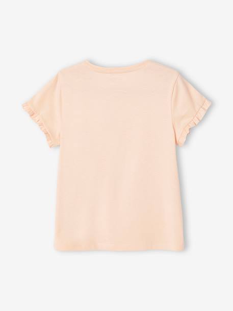 Tee-shirt égérie fille manches courtes volantées écru+ivoire+rose pâle+vert d'eau 14 - vertbaudet enfant 