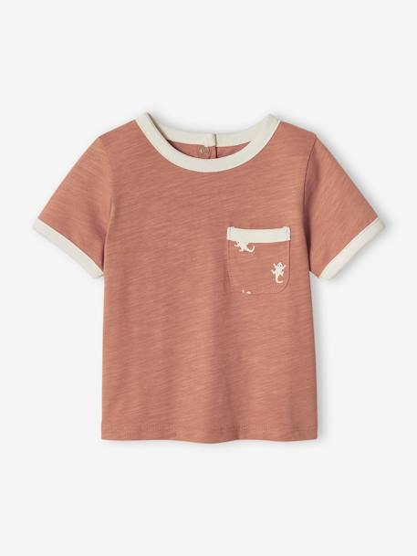 T-shirt bébé en coton flammé manches courtes noix de pécan 3 - vertbaudet enfant 