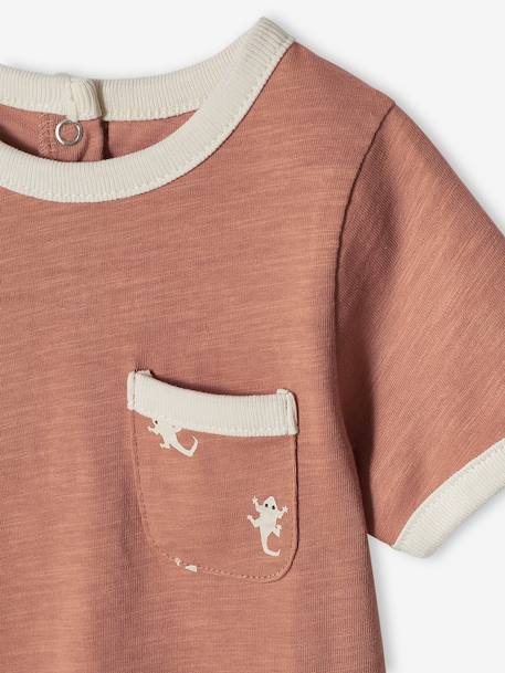 T-shirt bébé en coton flammé manches courtes noix de pécan 4 - vertbaudet enfant 