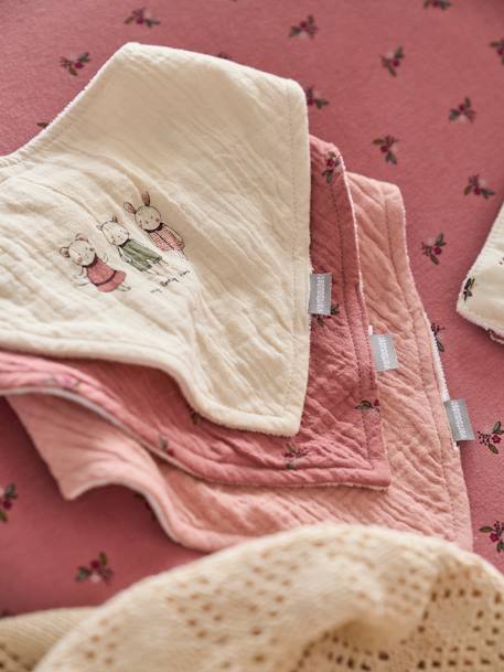 Lot 3 bavoirs bandanas en gaze de coton / éponge Lovely Leo+rose grenier 12 - vertbaudet enfant 