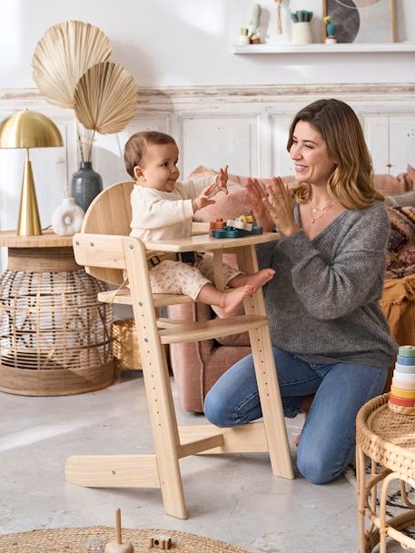 Chaise haute évolutive Woody 2 bois 1 - vertbaudet enfant 