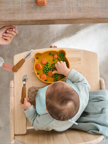Coffret repas en silicone Ours caramel+hellgrün 1 - vertbaudet enfant 