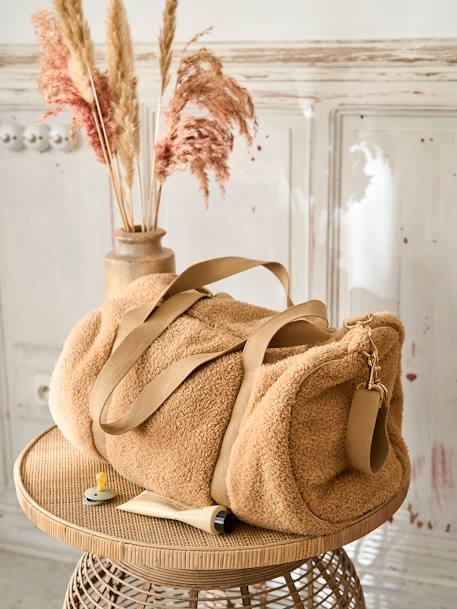 Sac à langer Baby Roll en peluche beige+café 2 - vertbaudet enfant 