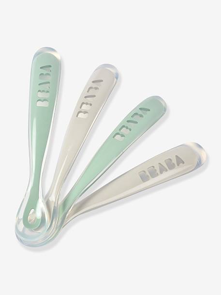 Lot de 4 cuillères 1er âge Soft sans BPA bleu/gris/ocre+blue/ eucalyptus/ pink/ mist+vert sauge 11 - vertbaudet enfant 