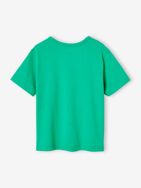 T-shirt maxi motif détails encre gonflante garçon bleu azur+vert 6 - vertbaudet enfant 