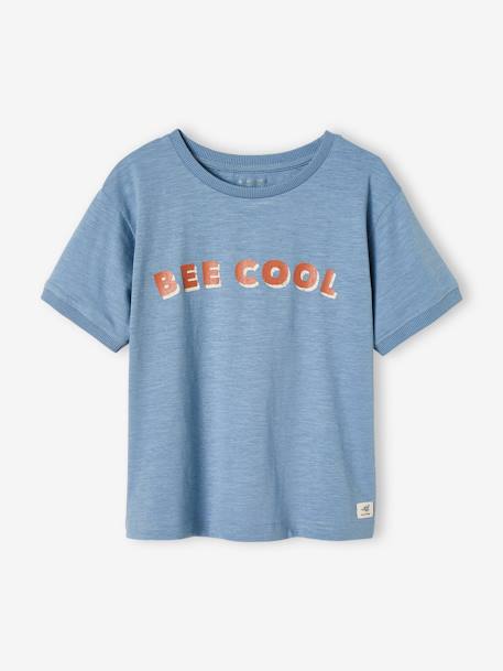 T-shirt garçon message 'Bee cool' bleu ciel 2 - vertbaudet enfant 