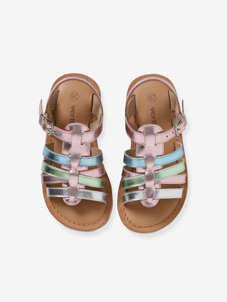 Sandales multi-brides cuir enfant collection maternelle lilas 6 - vertbaudet enfant 