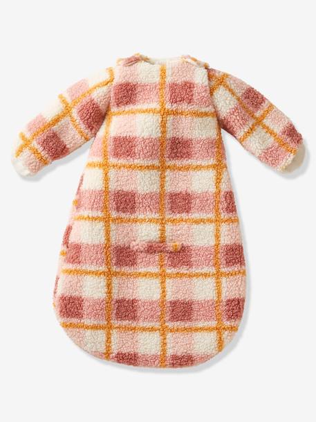 Combinaison de transport en sherpa CARREAUX rose / écru 1 - vertbaudet enfant 
