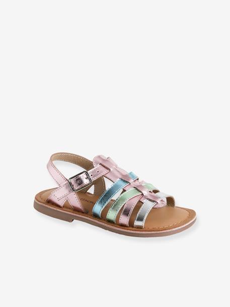 Sandales multi-brides cuir enfant collection maternelle lilas 3 - vertbaudet enfant 