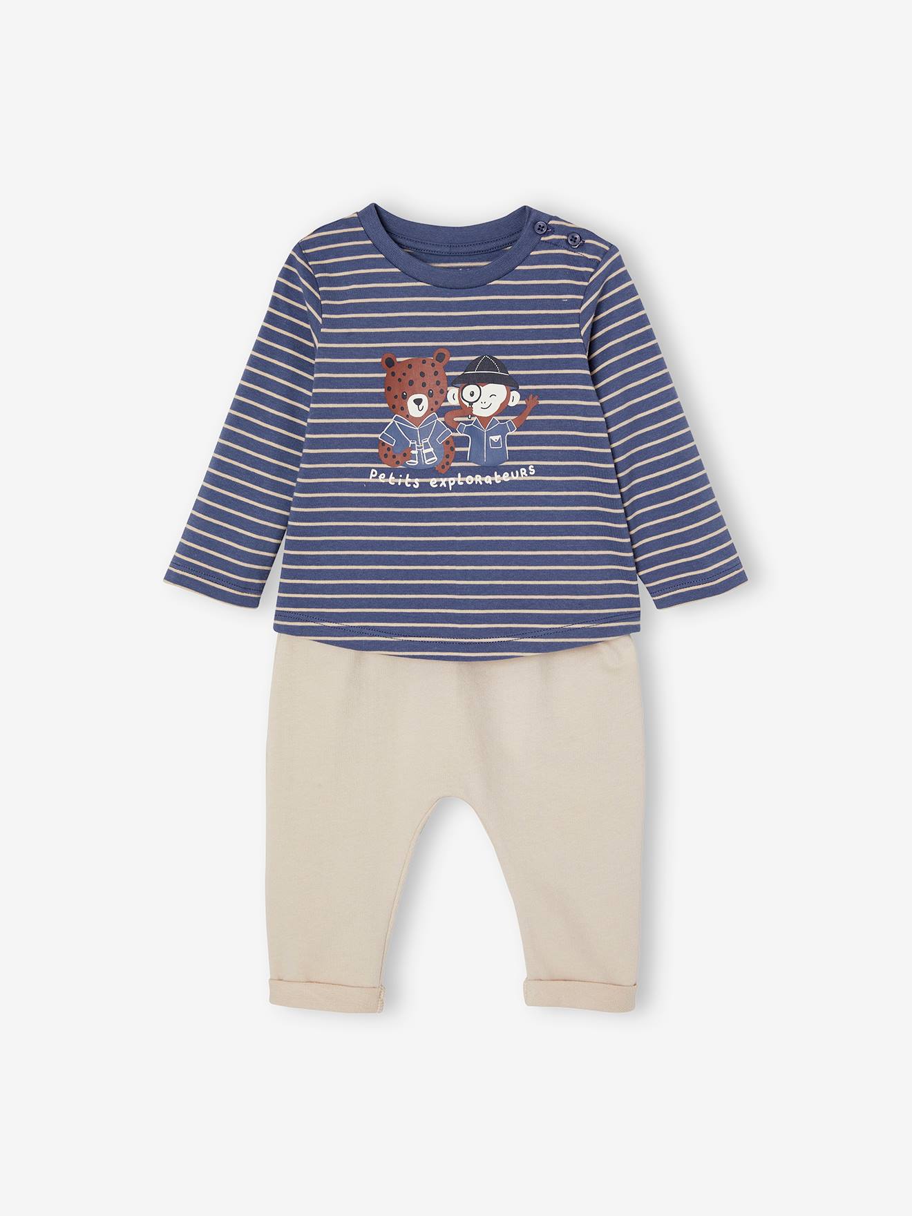 Pyjama bébé doudou velours coffret cadeau naissance écru
