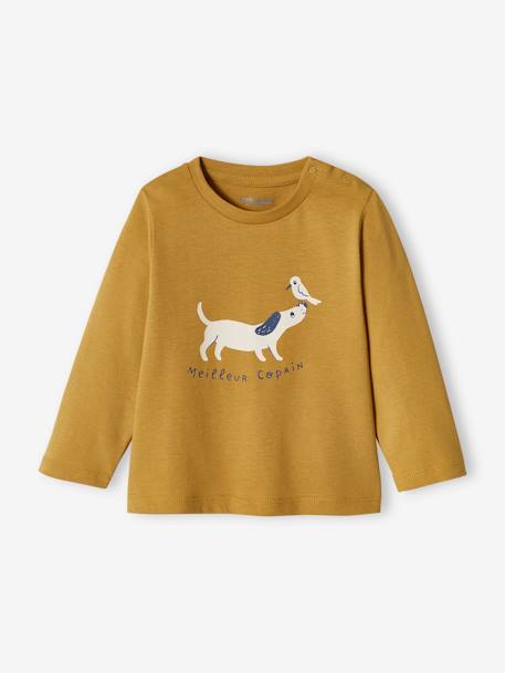 Lot de 2 T-shirts basics bébé motif animal et rayé bronze 2 - vertbaudet enfant 