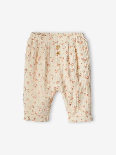 Bébé-Pantalon coupe sarouel en gaze de coton