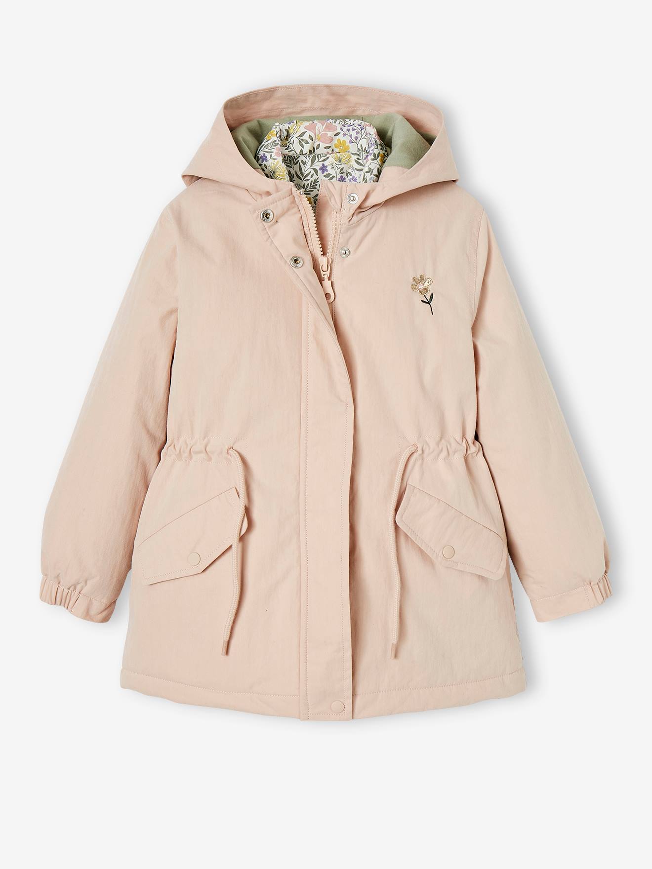 Manteau Fille Outside The Lines - Taille 7-8 Ans, Rose Blush, Doublé, Polyester