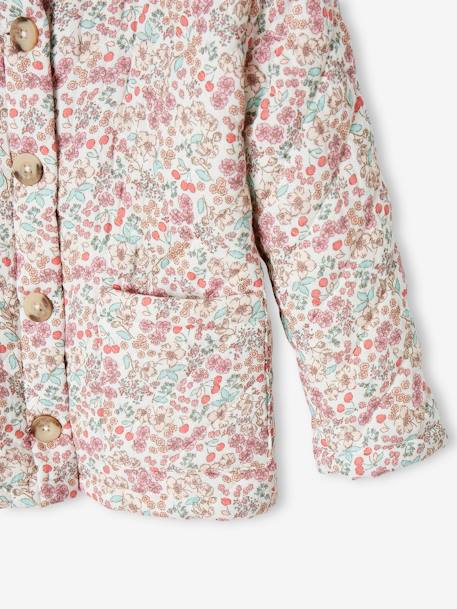 Veste matelassée imprimée fleurs fille écru 7 - vertbaudet enfant 