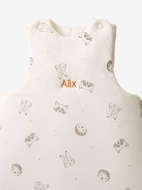 Gigoteuse en coton bio* MINI COMPAGNIE personnalisable écru / gris 3 - vertbaudet enfant 