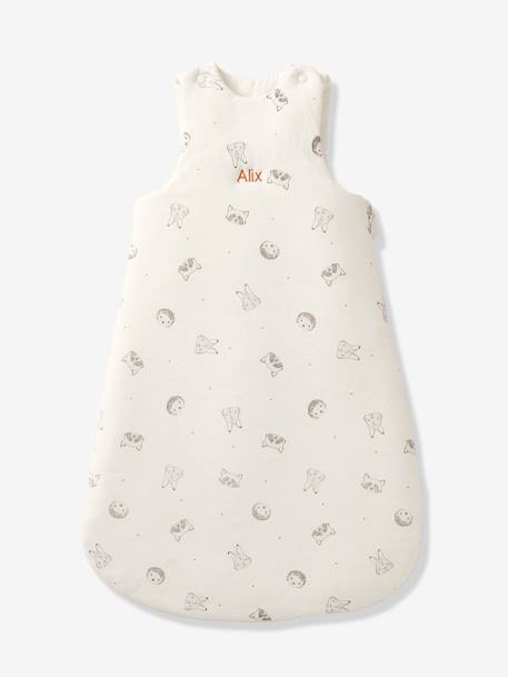 Gigoteuse en coton bio* MINI COMPAGNIE personnalisable écru / gris 2 - vertbaudet enfant 
