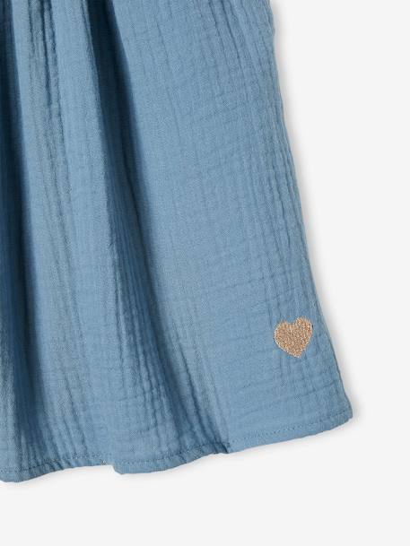 Jupe fille en gaze de coton beige+bleu grisé+rose+vert sauge+vieux rose+violet 8 - vertbaudet enfant 