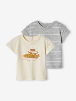 Bébé-T-shirt, sous-pull-T-shirt-Lot de 2 T-shirts basics bébé manches courtes