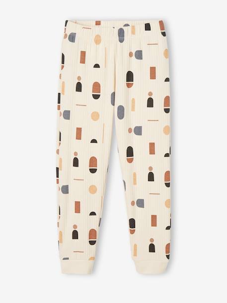 Pyjama côte plate imprimé géométrique écru 6 - vertbaudet enfant 