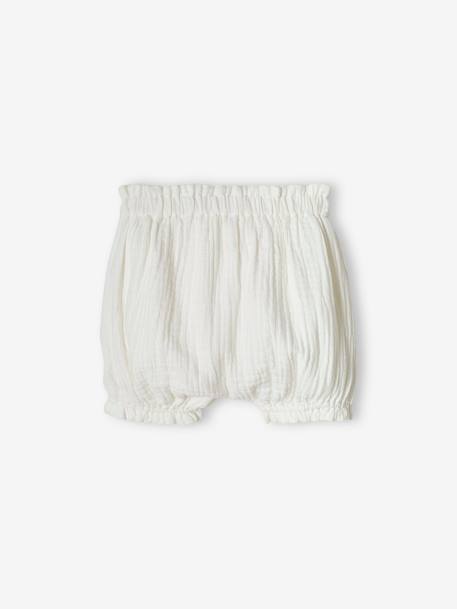 Lot de 2 bloomers bébé naissance en gaze de coton blanc 4 - vertbaudet enfant 