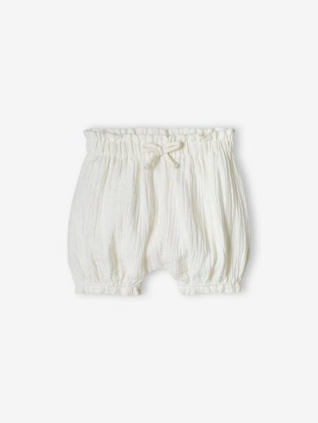 Lot de 2 bloomers bébé naissance en gaze de coton blanc 2 - vertbaudet enfant 