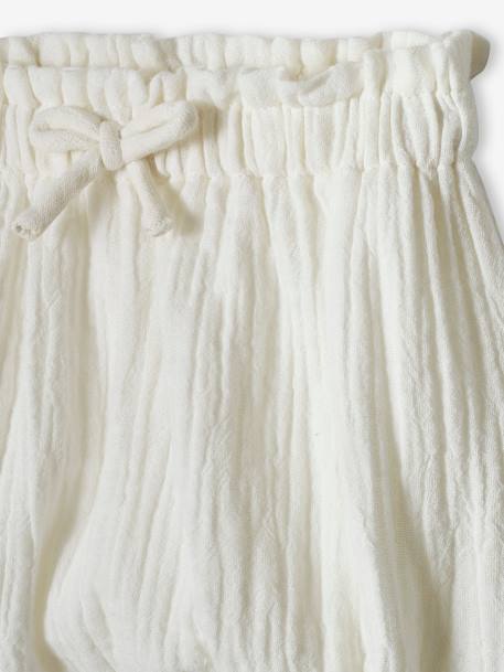 Lot de 2 bloomers bébé naissance en gaze de coton blanc 5 - vertbaudet enfant 