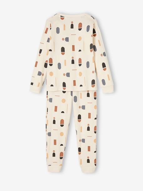 Pyjama côte plate imprimé géométrique garçon écru 8 - vertbaudet enfant 