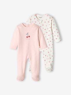 Bébé-Pyjama, surpyjama-Lot de 2 dors-bien "cerise" bébé fille interlock