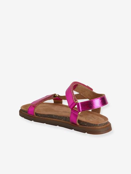 Sandales scratchées cuir fille fuchsia+lilas 4 - vertbaudet enfant 