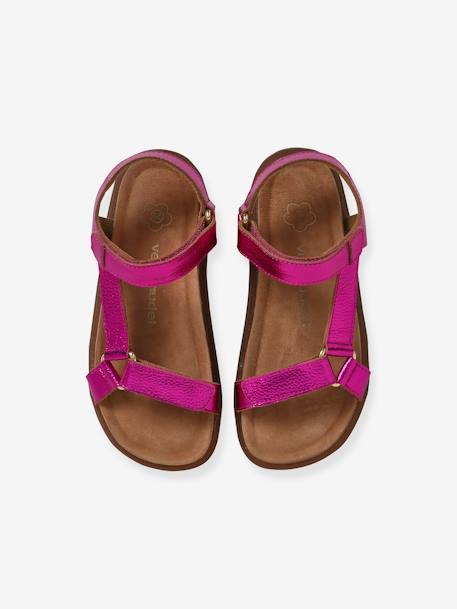 Sandales scratchées cuir fille fuchsia+lilas 5 - vertbaudet enfant 