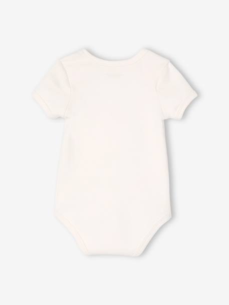 Lot de 5 bodies marguerites manches courtes bébé ouverture US rose pâle 7 - vertbaudet enfant 