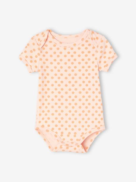 Lot de 3 bodies manches courtes bébé emmanchure américaine abricot poudré 4 - vertbaudet enfant 