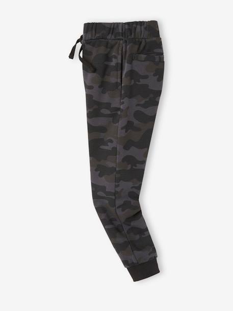 Pantalon jogging camouflage garçon en molleton noir imprimé 2 - vertbaudet enfant 
