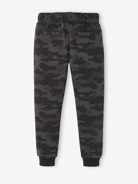 Pantalon jogging camouflage garçon en molleton noir imprimé 3 - vertbaudet enfant 