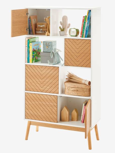 Bibliothèque CHEVRONS blanc/bois 4 - vertbaudet enfant 