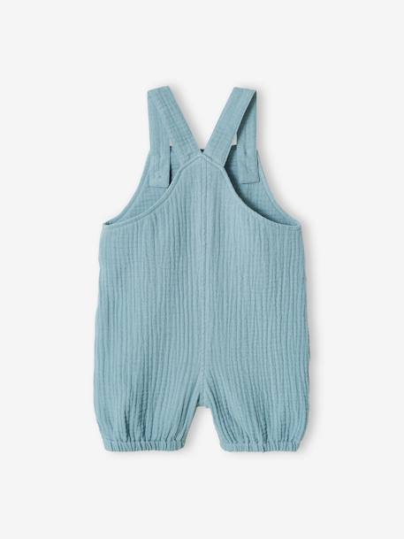 Salopette bébé naissance en gaze de coton beige+denim bleached+vert d'eau 6 - vertbaudet enfant 