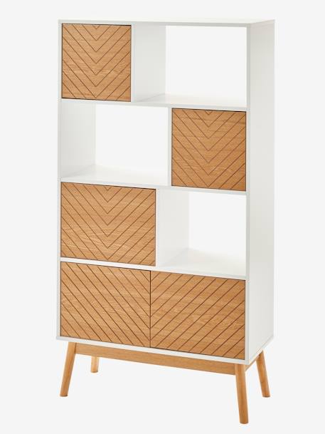 Bibliothèque CHEVRONS blanc/bois 5 - vertbaudet enfant 