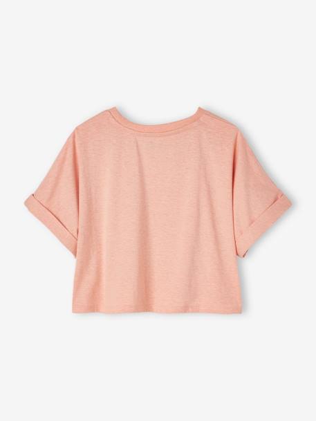 T-shirt cropped sport fille motifs égéries abricot 5 - vertbaudet enfant 